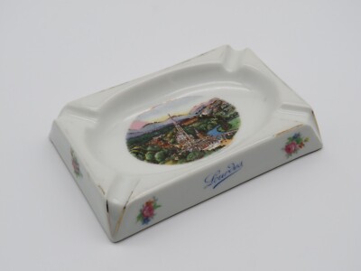 Limoges H.T. Porzellan Aschenbecher, Lourdes, Andenken