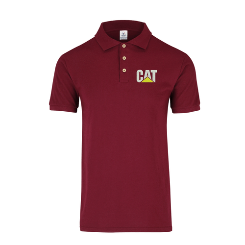 Polo Shirt Caterpillar Logo Short Sleeve Fitted Slim Fit Cotton Polyester 50/50 - Picture 11 of 13