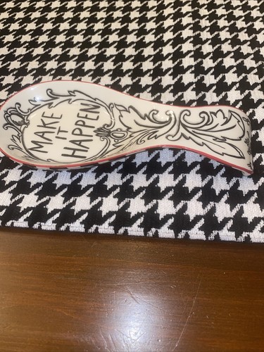 Anthropologie Spoon Rest MOLLY HATCH Make It Happen SKETCHED STORY Stoneware - Picture 6 of 6