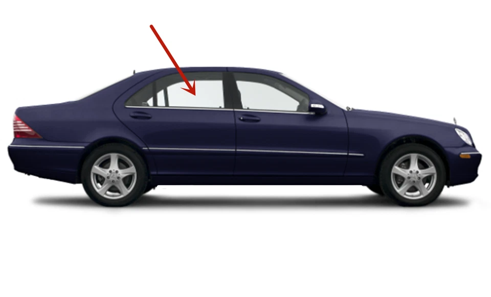 Fit Benz S350 S430 S500 S55 S600 S65 Passenger Right Rear Door Window Glass LAMI - Image 2 of 4