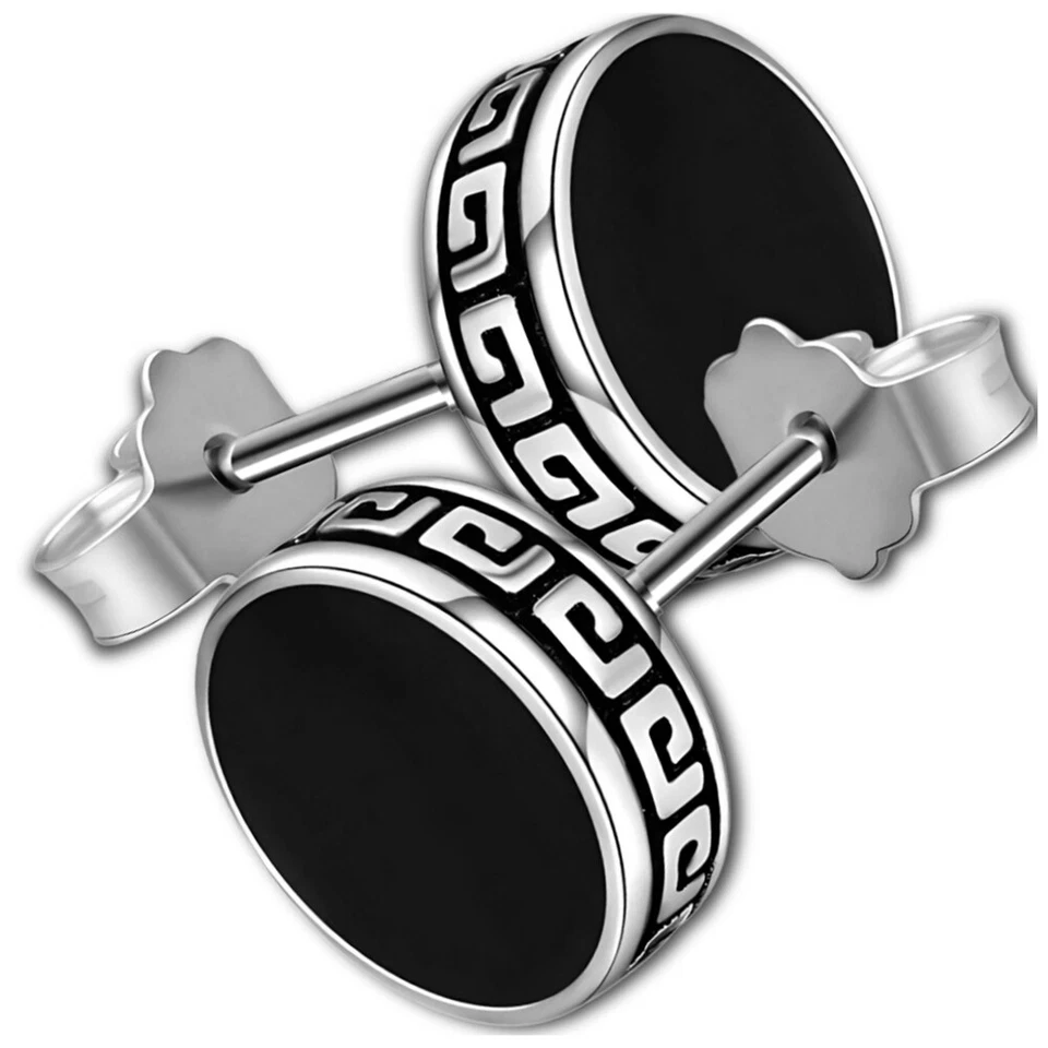 Orecchini in argento per uomo e donna, anelli in rame da 8 mm - Immagine 2 di 4