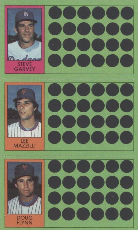 1981 Topps Baseball Scratch-Off - Doug Flynn Lee Mazzilli Steve Garvey #56-75-93 - 1 of 1
