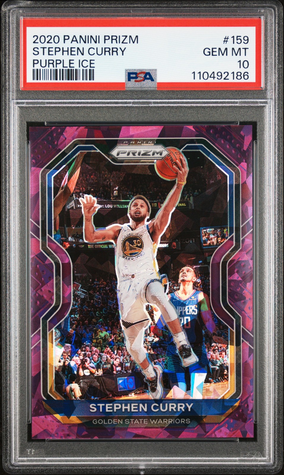 2020 PANINI PRIZM PURPLE ICE #159 STEPHEN CURRY 98/175 PSA 10