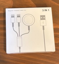 3 in 1 Magnetic Charger USB Cable Apple Watch iWatch 5/4/3/2/1 iPhone 11/XR/XS