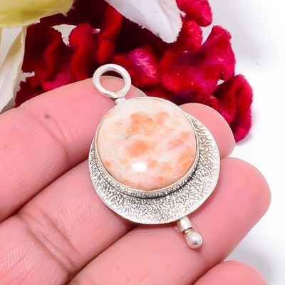 Golden'' Sunstone 925 Sterling Silver Pendant 1.76'' Sk18, Christmas Gift