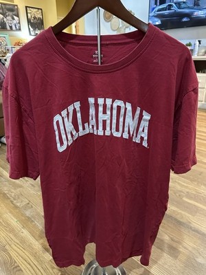 Oklahoma Sooners T Shirt Mens XL Crimson Embroidered Spellout OU NCAA