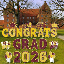 2026 Congrats Grad Yard Signs Graduation Waterproof Decorations Graduation Yard