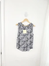 Cynthia Rowley M White Floral Tank Top Blouse Women’s Medium 
