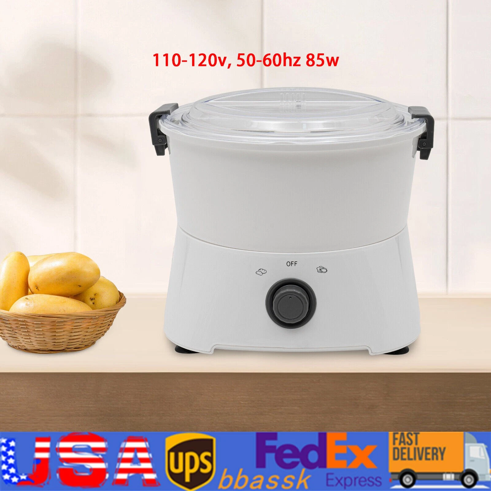 Electric Potato Peeler One-button Drive Automatic Peeler Spinner Machine 85w