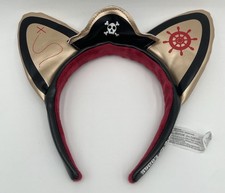 Great Wolf Lodge GWL Wolf Pirate Glam Ears Headband Skull Gold Red Black - RARE