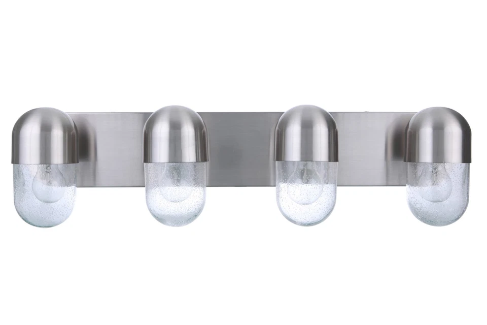 Luz de tocador de baño Craftmade 55004 Pill 4 luces 31"W - níquel Foto 4 de 4