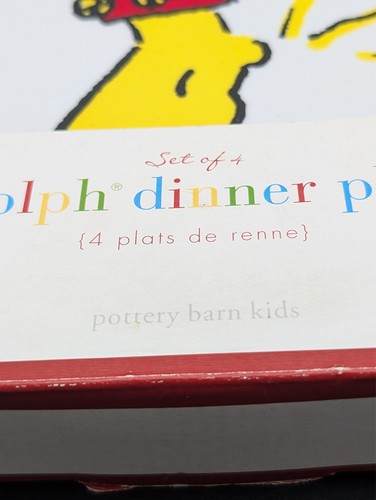 Set di 4 piatti in melamina Pottery Barn Kids Rodolph la renna dal naso rosso - Foto 2 di 3