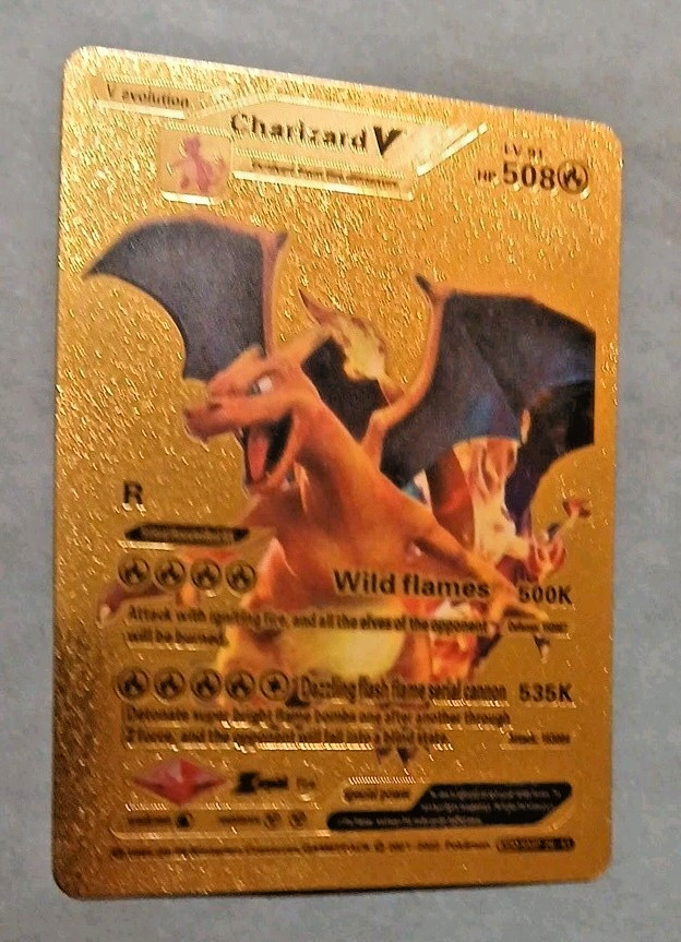 Pokémon TCG,  Charizard V Evolution 508HP Gold Foil Fan Art Card SMP 26-43