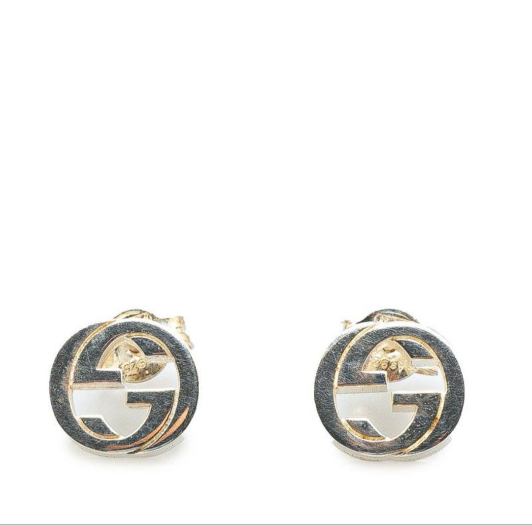 GUCCI Interlocking Earrings Silver 925 Stud Type … - image 2