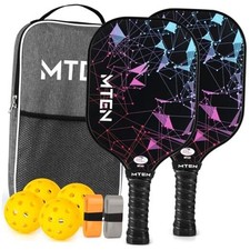 Pickleball Paddles, USAPA Approved Fiberglass Surface Pickleball Set Black 2
