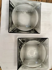 Set Of 2 Smoke Colored Vintage Glass Ashtrays