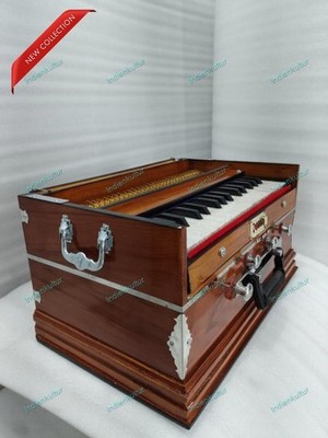 Indain Classical Instrument 32 Key Multi Bellow 4 Stopper Mahogany Color Harmoni