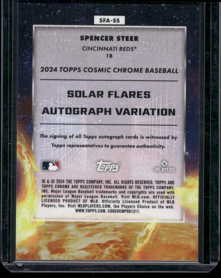 2024 Topps Chrome Cosmic Spencer Steer Solar Flares Autographs #SFA-SS - Image 2 of 2