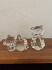 Fenton Clear Glass Bear Figurines Set of Two