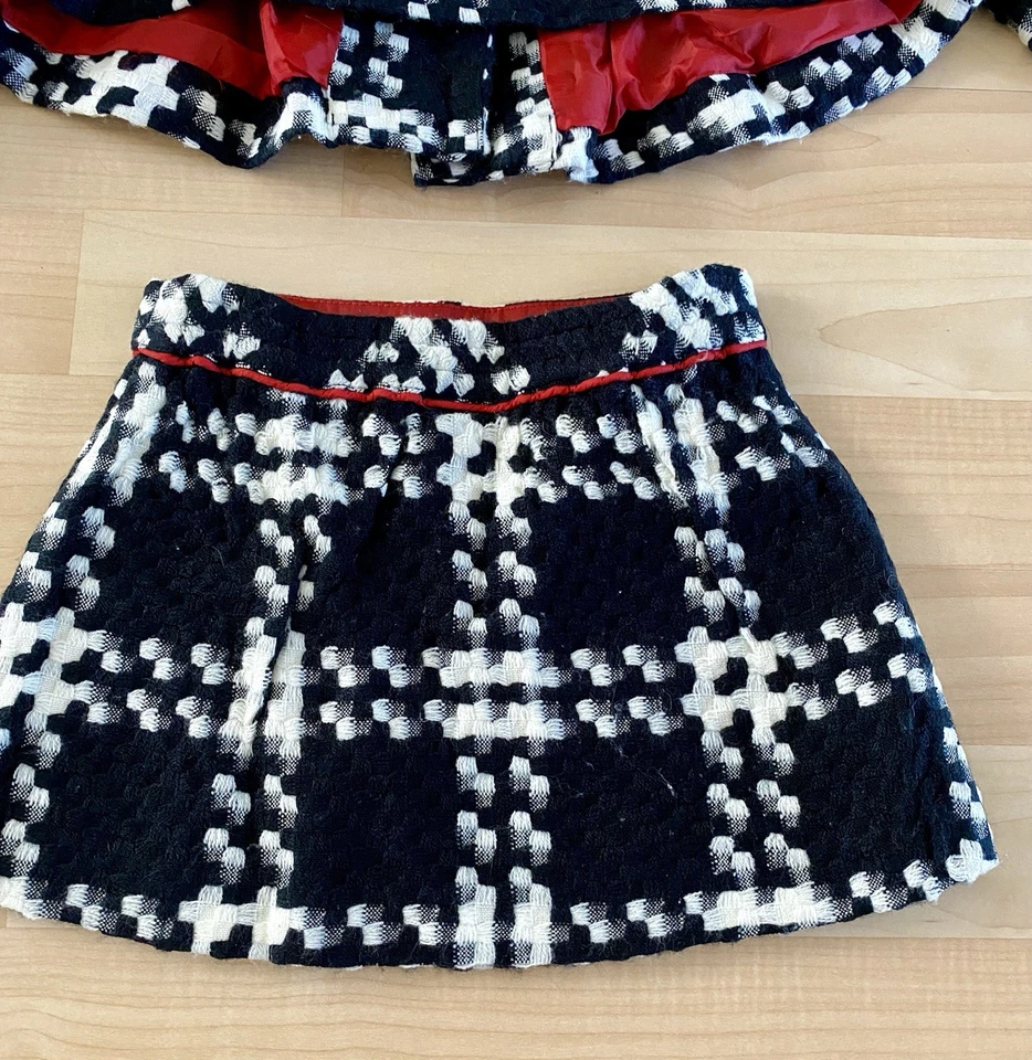 Janie & Jack Niñas 12-18 Meses Clásico Chic Línea Tweed Chaqueta y Falda a Cuadros Foto 3 de 4