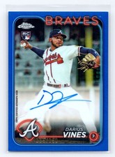 2024 Topps Chrome #RA-DV Darius Vines Rookie Autographs Blue Refractor #/150