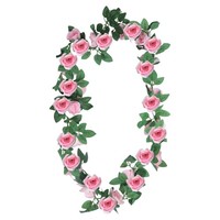 2Pcs KüNstliche Blumengirlande Deko Rosengirlande 220Cm KüNstliche Blumen Rosa