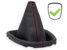 POUR CITROEN C1 2005-2011 CUIR SOUFFLET LEVIER DE VITESSE COUTURE ROUGE + CADRE