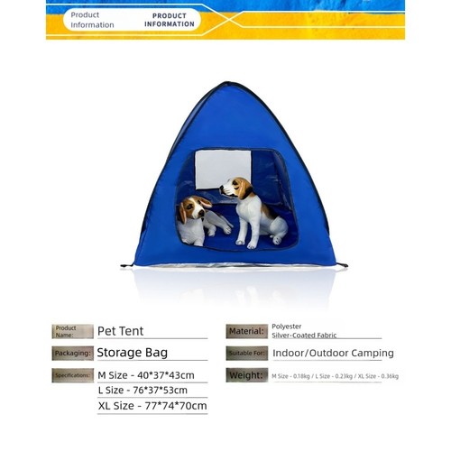Portable Small Pet Tent UV Sun Shelter Up Design for Outdoor Activities - Picture 10 of 15