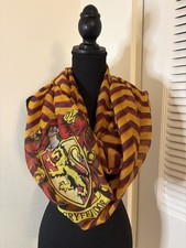 Harry Potter Gryffindor Infinity Scarf Chevron Yellow Red Chiffon Polyester Logo