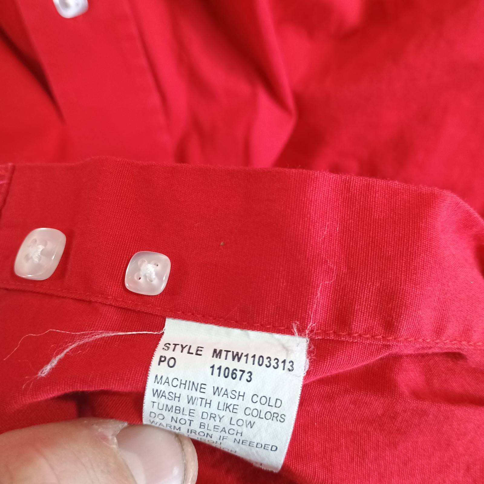 Cinch Solid Red Button-Down Western Long Sleeve S… - image 5