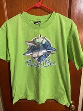 Salt Life youth XL T-shirt Neon /Bright Green. Sharks And Compass. Pre-owned.