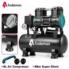 8L Air Compressor MZB-550H-9 8Bar 8 Litre 50Hz 550w Low Noise Oil Free UK-Plug