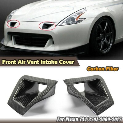 Real Carbon Fiber Front Bumper Vent Air Duct Intake Cover For Nissan 370Z Z34