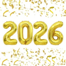 2026 Balloons 40 Inch 2026 Balloon Numbers for New Years Decorations New Gold