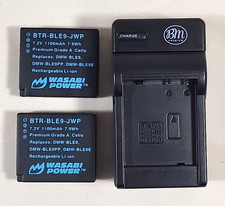2- Panasonic Lumix Batteries  Charger -replaces DMW-BLE9, DMW-BLE9E, DMW-BLE9PP