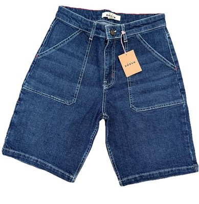 New Mini Boden Boys Blue Denim Carpenter Shorts 14Y 154cm NWT Adjustable Waist