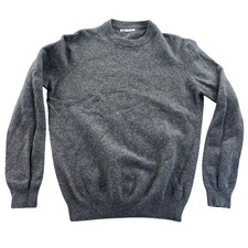 Zara Mens Crewneck Sweater Medium Gray Wool Blend Pullover Knit Cozy Classic