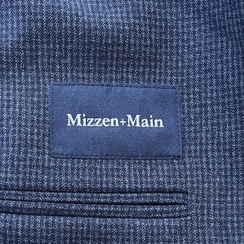 New w/ Tag Mizzen & Main Watson Suit Jacket Size Medium Regular Navy Gun Check - Picture 7 of 13