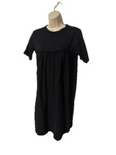 ASOS Black T-Shirt Dress with Ruffle Detail