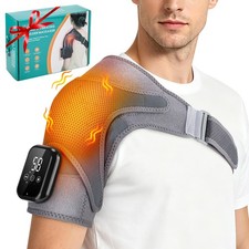 Electric Shoulder Massager Heated Shoulder Brace with Vibration for Pain Relief