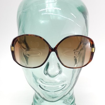 Perry Ellis Vintage Oversized Round Tortoiseshell Sunglasses Brown Gradient Lens