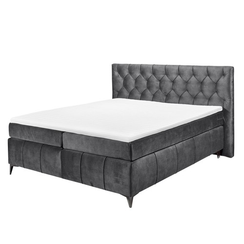 Boxspringbett - anthrazit - Tonnentaschenfederkern - H2 - 160x200 cm Doppelbett - Bild 1 von 6