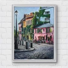 La Maison Rose - Original  Art 20x16 Oil Painting