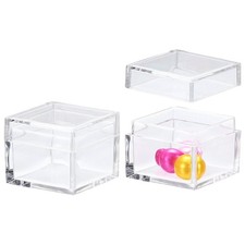 2 Pcs 1 x 1 x 0.8 Small Acrylic Storage Box w...