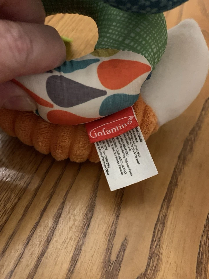 Infantino Fox Spiral Activity Plush Car Seat Orange Rattle Teether 2018 Go GaGa! - Image 3 of 4