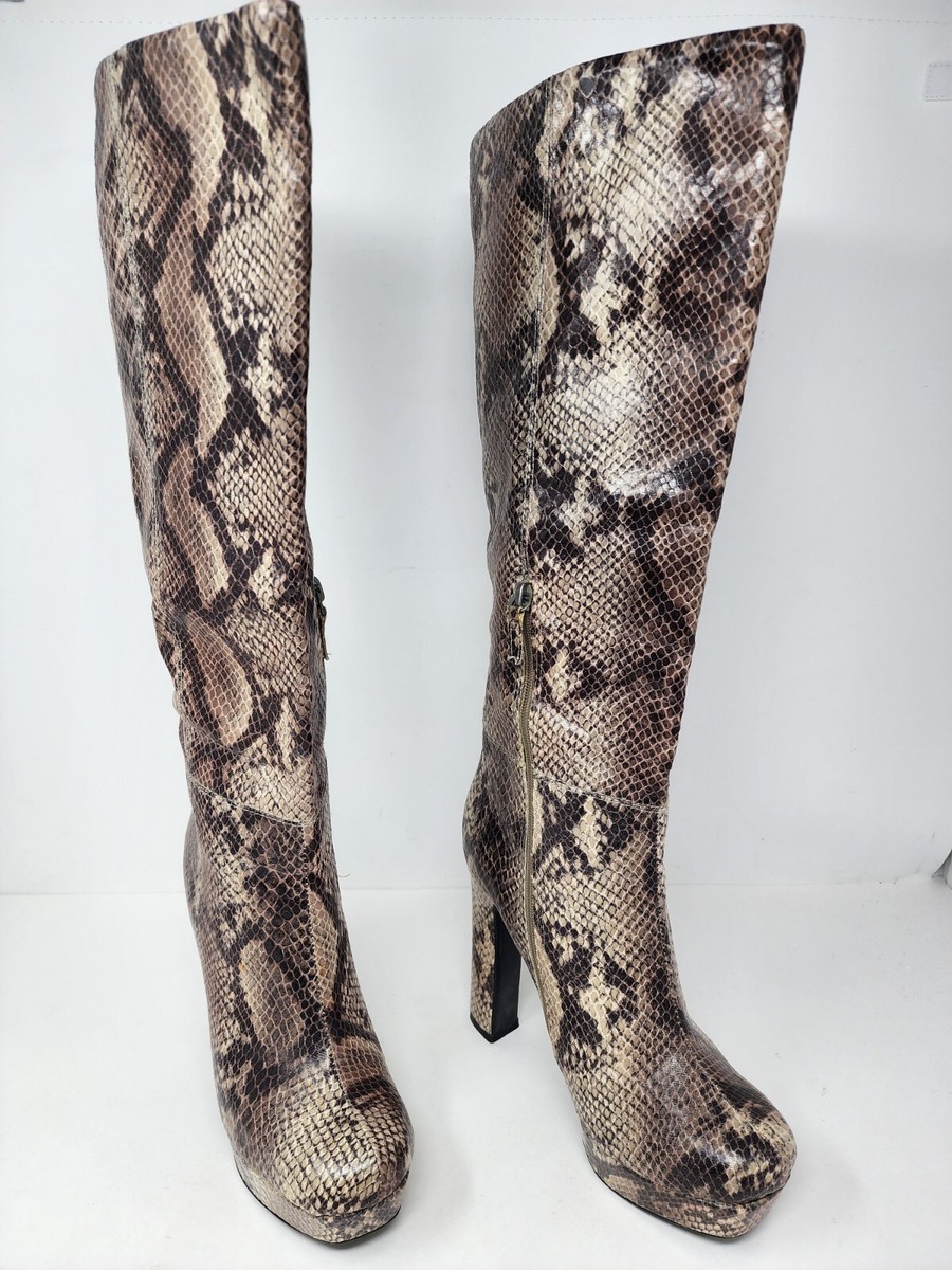 Knee Boots Snakeskin Boots Womens Dune Women's Simonne Leather