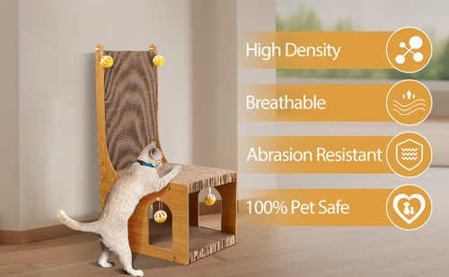 Cat Box Scratcher Scratching Board Pad Heavy Duty Corrugated Cardboard Kitten UK - Picture 16 of 19