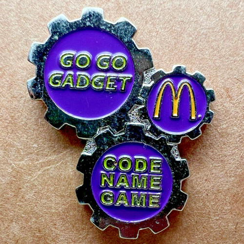 Vintage Lapel Pin Go Go Gadget McDonalds Souvenir 1999 Inspector Code Name Game