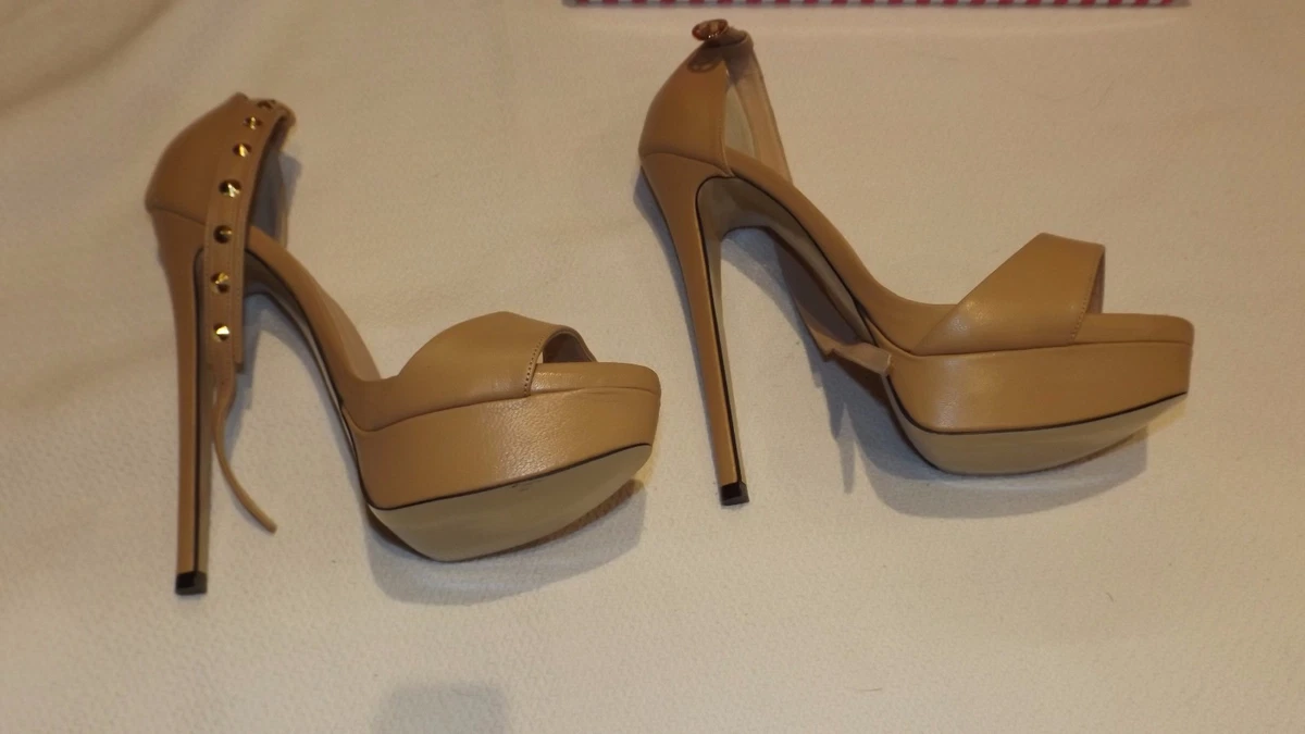 BNIB HOUSE OF CB CELEB BOUTIQUE NUDE LEATHER PEEP TOE HEEL PLATFORM UK 6  EUR 39 | eBay