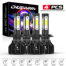 For Mercedes-Benz C250 C300 C350 - 4pc Combo Headlight High Low Beam LED Bulbs